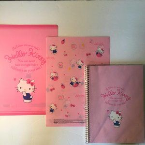 Sanrio Hello Kitty A4 Folders with Spiral Notebook  Pink
